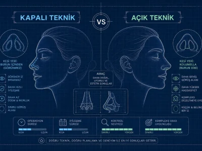 Açık ve Kapalı Rinoplasti (Burun Estetiği) Farkı