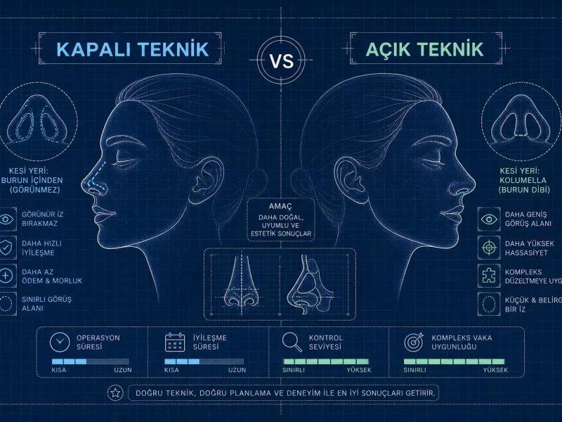 Açık ve Kapalı Rinoplasti (Burun Estetiği) Farkı